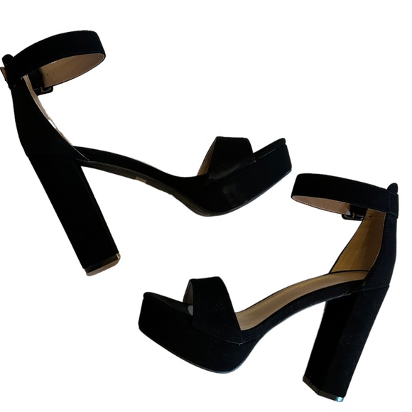 DREAM PAIRS black High heels Ankle Strap High Platform 5 inch size 9 NWOB - Picture 5 of 10